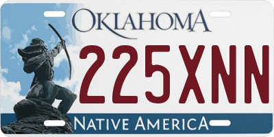 OK license plate 225XNN