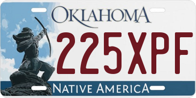 OK license plate 225XPF