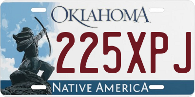 OK license plate 225XPJ