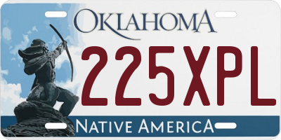 OK license plate 225XPL
