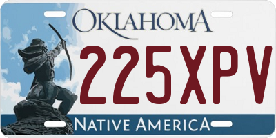OK license plate 225XPV