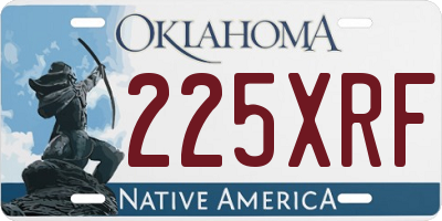 OK license plate 225XRF