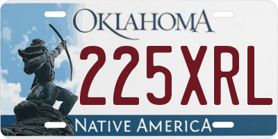 OK license plate 225XRL