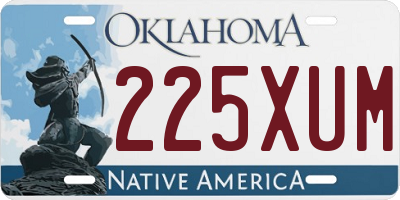 OK license plate 225XUM