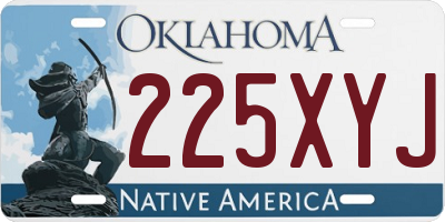 OK license plate 225XYJ