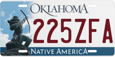 OK license plate 225ZFA