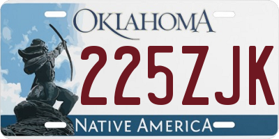 OK license plate 225ZJK