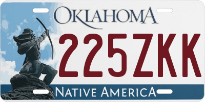 OK license plate 225ZKK