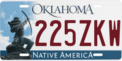 OK license plate 225ZKW