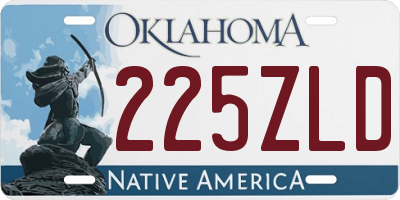 OK license plate 225ZLD