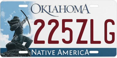 OK license plate 225ZLG