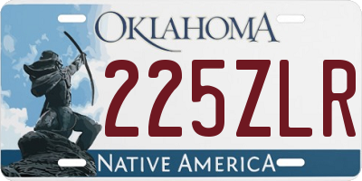 OK license plate 225ZLR