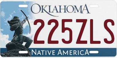 OK license plate 225ZLS