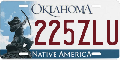 OK license plate 225ZLU