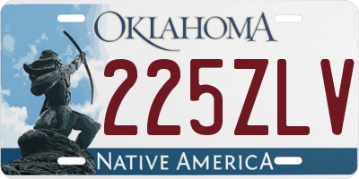 OK license plate 225ZLV