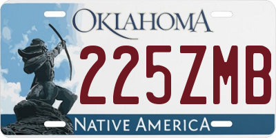 OK license plate 225ZMB