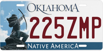 OK license plate 225ZMP