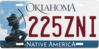 OK license plate 225ZNI