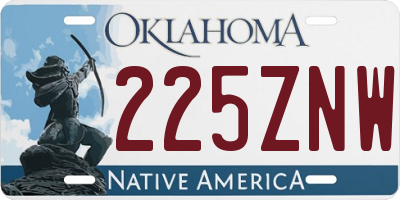 OK license plate 225ZNW
