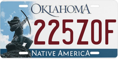 OK license plate 225ZOF