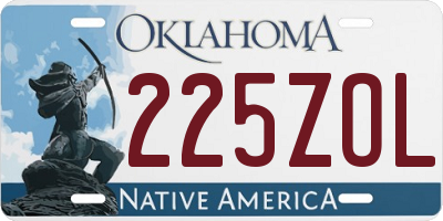 OK license plate 225ZOL
