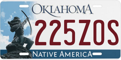 OK license plate 225ZOS