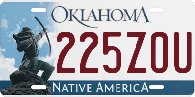 OK license plate 225ZOU