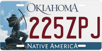 OK license plate 225ZPJ