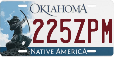 OK license plate 225ZPM