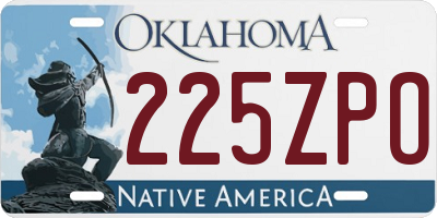 OK license plate 225ZPO