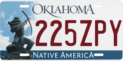 OK license plate 225ZPY