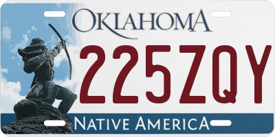 OK license plate 225ZQY