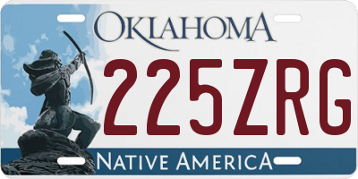 OK license plate 225ZRG