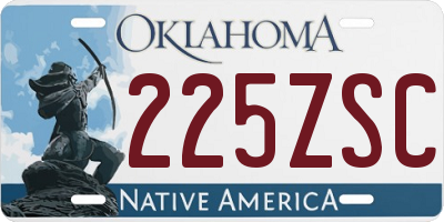 OK license plate 225ZSC