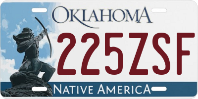 OK license plate 225ZSF