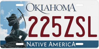 OK license plate 225ZSL