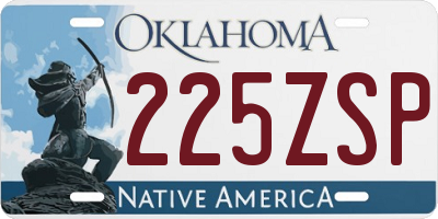 OK license plate 225ZSP