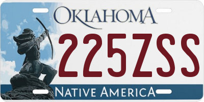 OK license plate 225ZSS