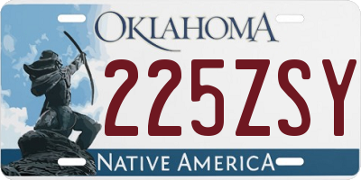 OK license plate 225ZSY