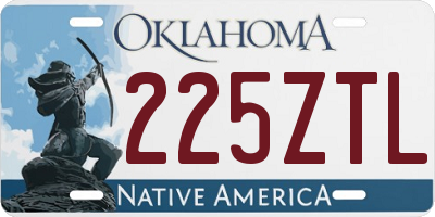OK license plate 225ZTL