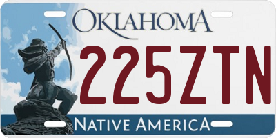 OK license plate 225ZTN