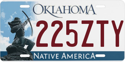 OK license plate 225ZTY