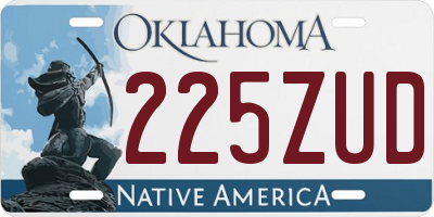 OK license plate 225ZUD