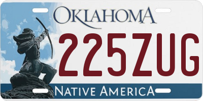 OK license plate 225ZUG