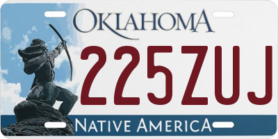 OK license plate 225ZUJ