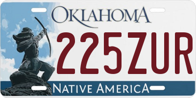 OK license plate 225ZUR