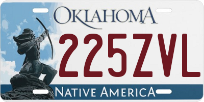 OK license plate 225ZVL