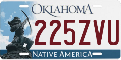 OK license plate 225ZVU