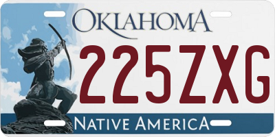 OK license plate 225ZXG