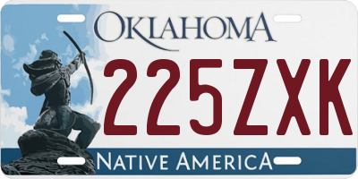 OK license plate 225ZXK